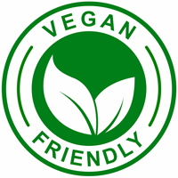 vegan friendly logo featuring green leaves symbolizing plant-based options and sustainability for a better lifestyle 2 choices 2 benefits